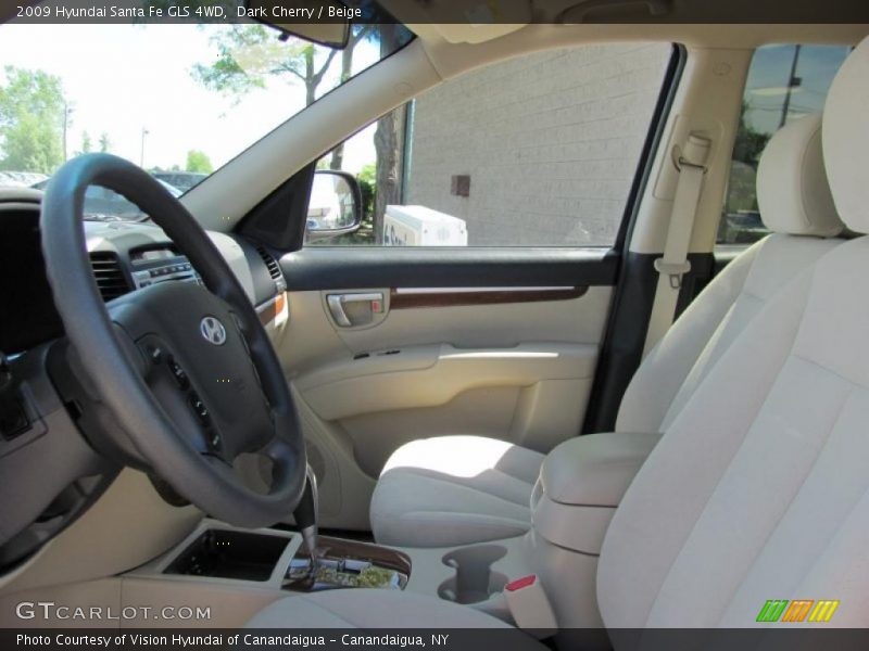 Dark Cherry / Beige 2009 Hyundai Santa Fe GLS 4WD