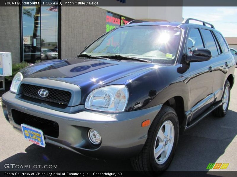 Moonlit Blue / Beige 2004 Hyundai Santa Fe GLS 4WD