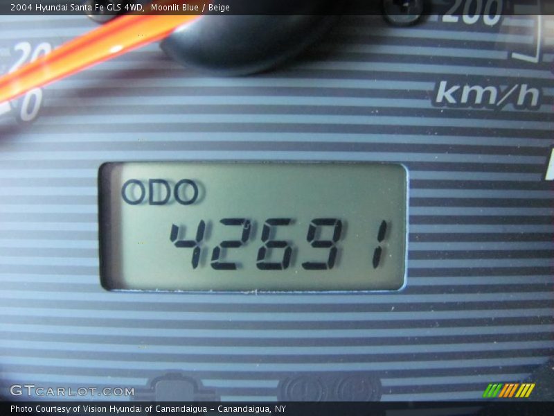 Moonlit Blue / Beige 2004 Hyundai Santa Fe GLS 4WD