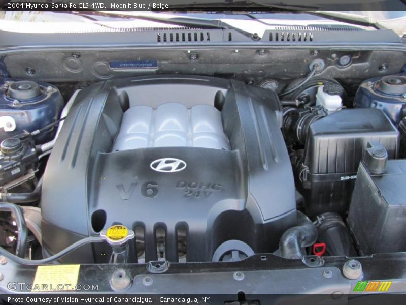Moonlit Blue / Beige 2004 Hyundai Santa Fe GLS 4WD