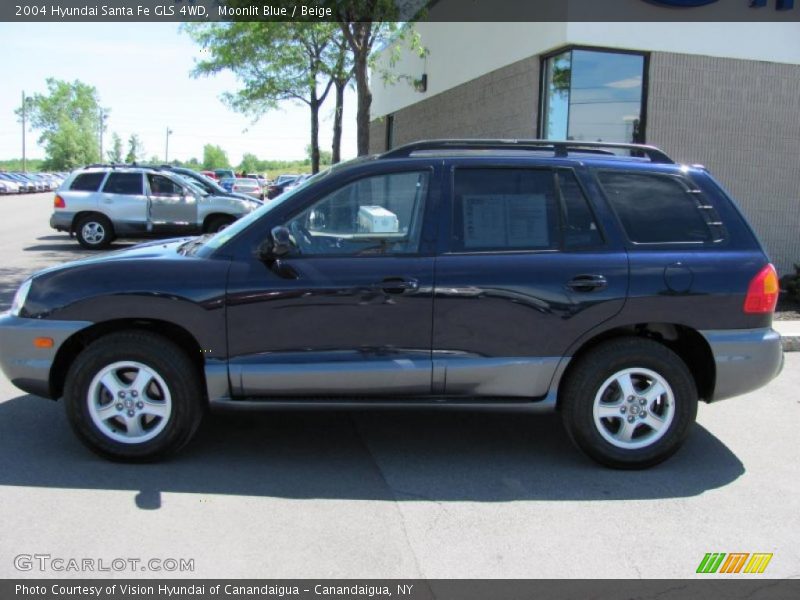 Moonlit Blue / Beige 2004 Hyundai Santa Fe GLS 4WD