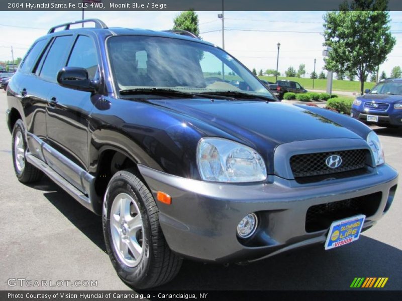 Moonlit Blue / Beige 2004 Hyundai Santa Fe GLS 4WD