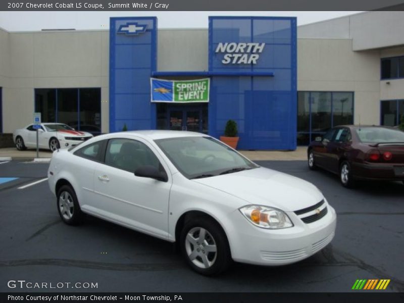 Summit White / Gray 2007 Chevrolet Cobalt LS Coupe