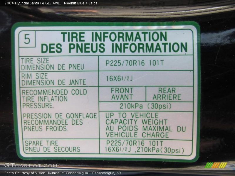 Moonlit Blue / Beige 2004 Hyundai Santa Fe GLS 4WD