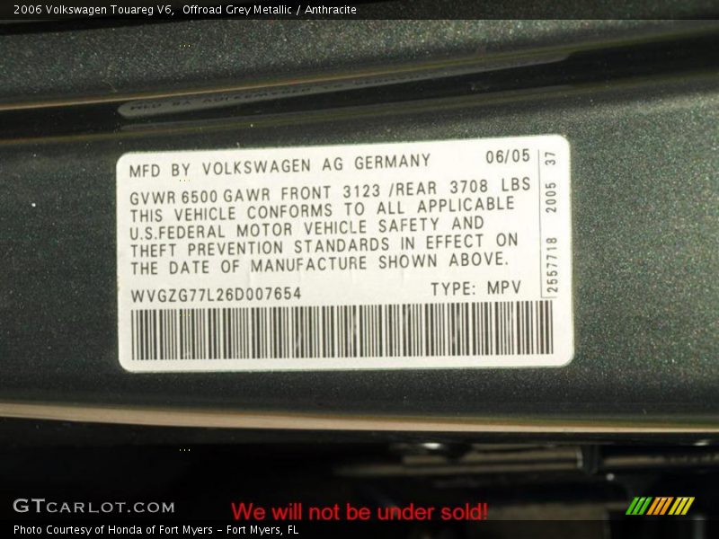 Offroad Grey Metallic / Anthracite 2006 Volkswagen Touareg V6