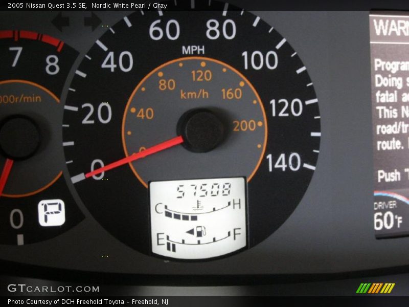 Nordic White Pearl / Gray 2005 Nissan Quest 3.5 SE