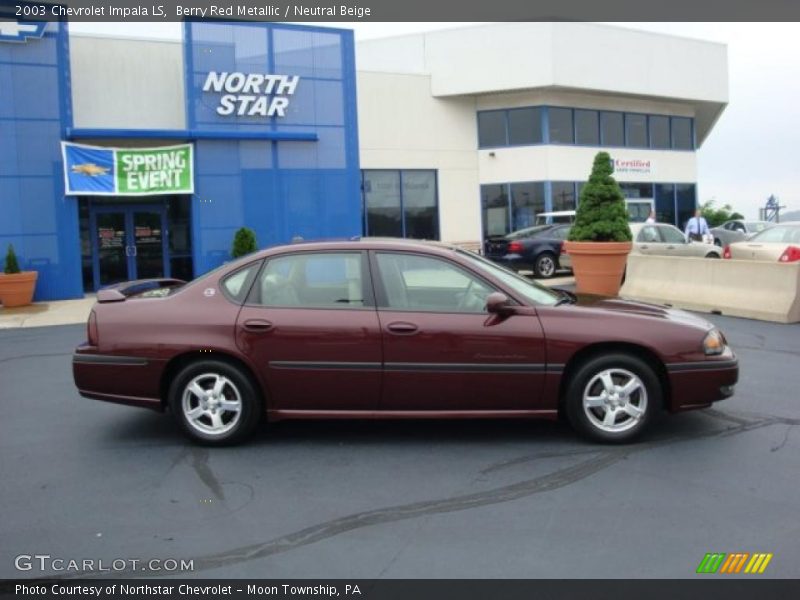 Berry Red Metallic / Neutral Beige 2003 Chevrolet Impala LS