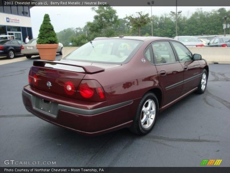 Berry Red Metallic / Neutral Beige 2003 Chevrolet Impala LS