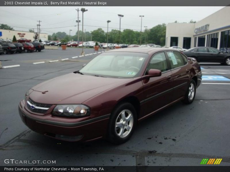 Berry Red Metallic / Neutral Beige 2003 Chevrolet Impala LS