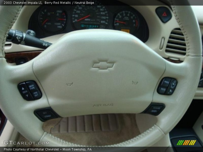 Berry Red Metallic / Neutral Beige 2003 Chevrolet Impala LS