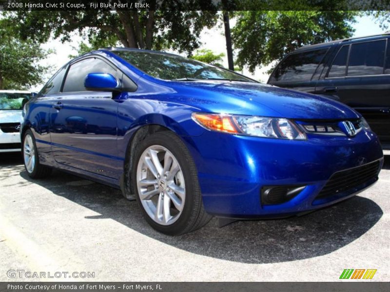 Fiji Blue Pearl / Black 2008 Honda Civic Si Coupe