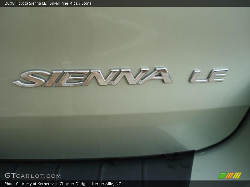 Silver Pine Mica / Stone 2008 Toyota Sienna LE