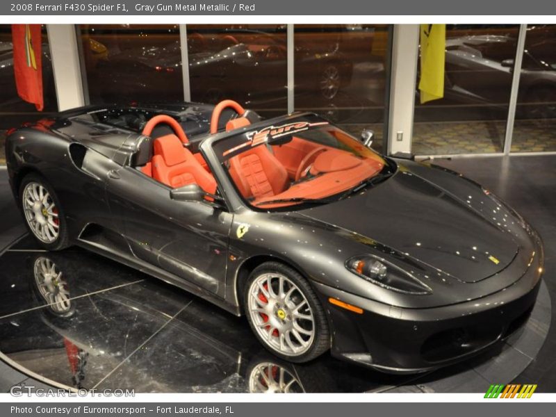 Gray Gun Metal Metallic / Red 2008 Ferrari F430 Spider F1