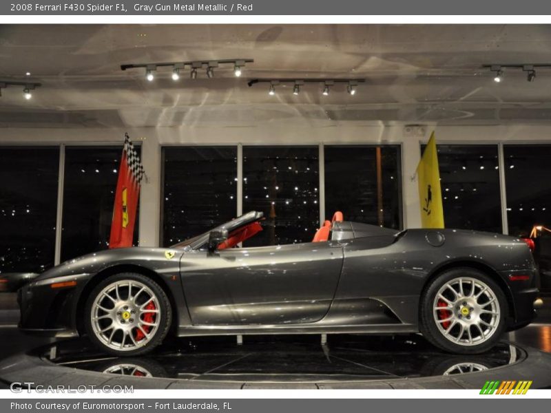 Gray Gun Metal Metallic / Red 2008 Ferrari F430 Spider F1