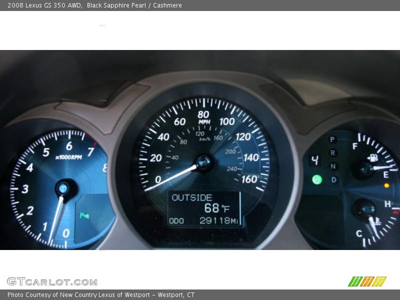 Black Sapphire Pearl / Cashmere 2008 Lexus GS 350 AWD