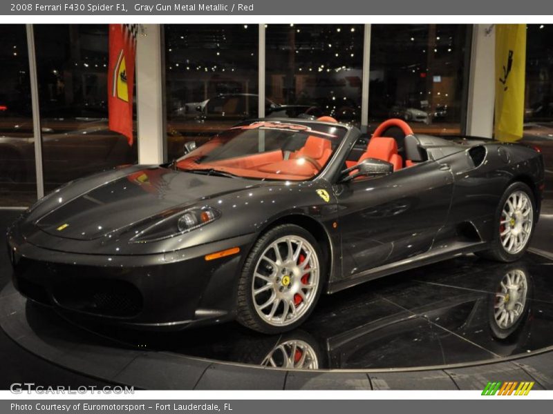 Gray Gun Metal Metallic / Red 2008 Ferrari F430 Spider F1