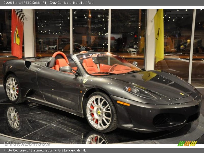 Gray Gun Metal Metallic / Red 2008 Ferrari F430 Spider F1