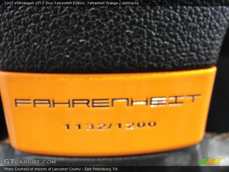 Fahrenheit Orange / Anthracite 2007 Volkswagen GTI 2 Door Fahrenheit Edition