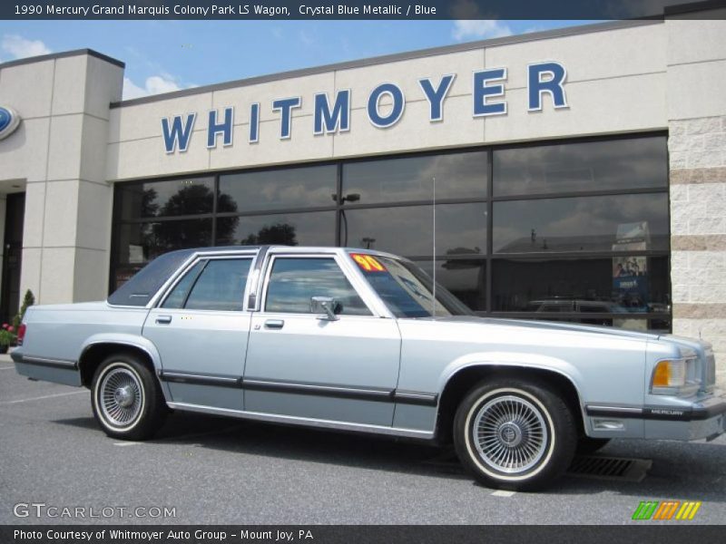 Crystal Blue Metallic / Blue 1990 Mercury Grand Marquis Colony Park LS Wagon
