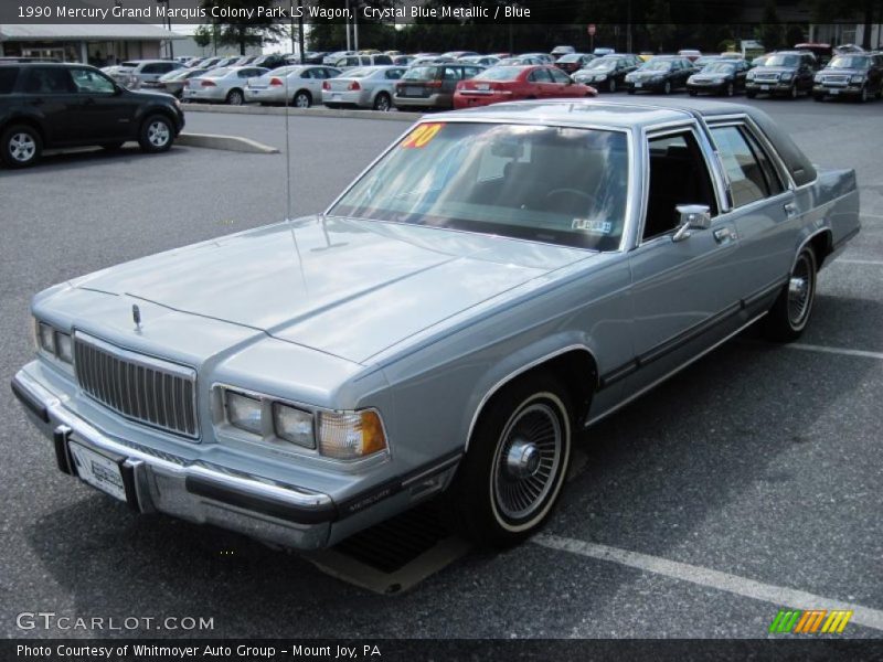 Crystal Blue Metallic / Blue 1990 Mercury Grand Marquis Colony Park LS Wagon