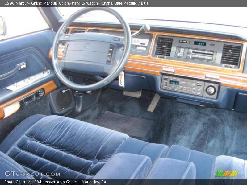 Crystal Blue Metallic / Blue 1990 Mercury Grand Marquis Colony Park LS Wagon