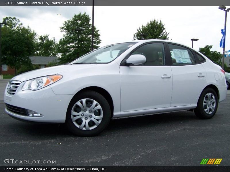 Nordic White / Beige 2010 Hyundai Elantra GLS