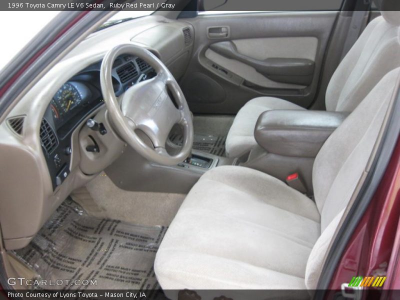 Ruby Red Pearl / Gray 1996 Toyota Camry LE V6 Sedan