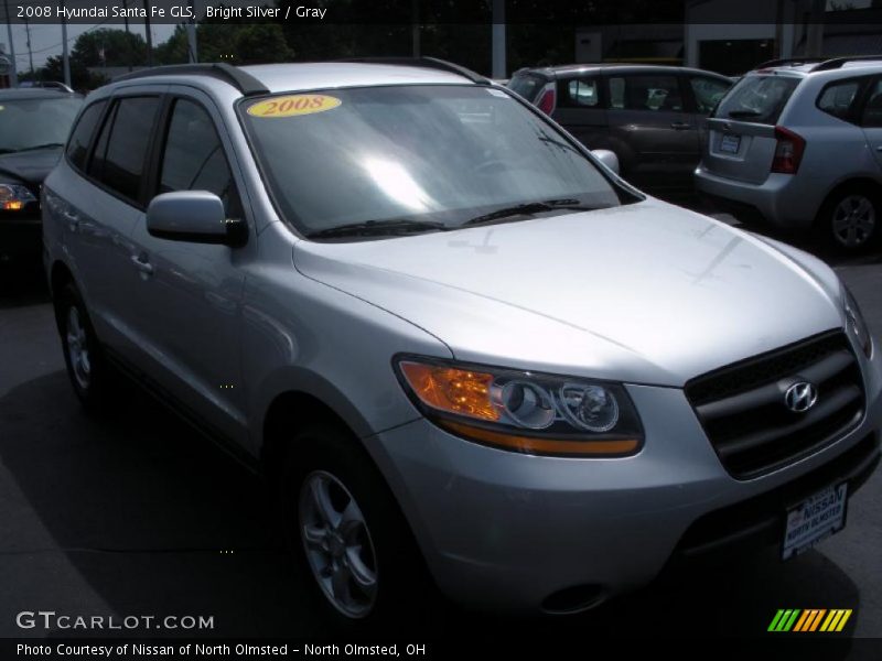 Bright Silver / Gray 2008 Hyundai Santa Fe GLS