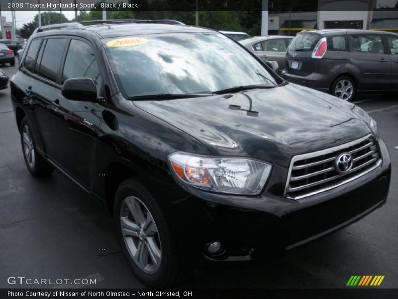 Black / Black 2008 Toyota Highlander Sport