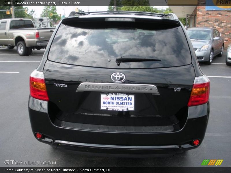 Black / Black 2008 Toyota Highlander Sport