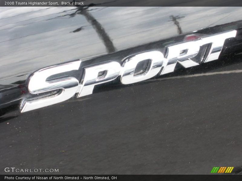 Black / Black 2008 Toyota Highlander Sport