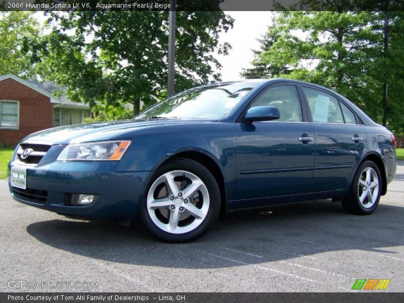 Aquamarine Pearl / Beige 2006 Hyundai Sonata LX V6