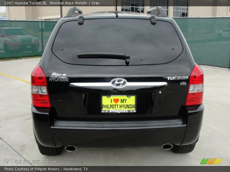 Obsidian Black Metallic / Gray 2007 Hyundai Tucson SE