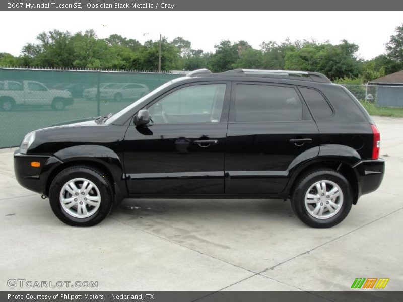 Obsidian Black Metallic / Gray 2007 Hyundai Tucson SE