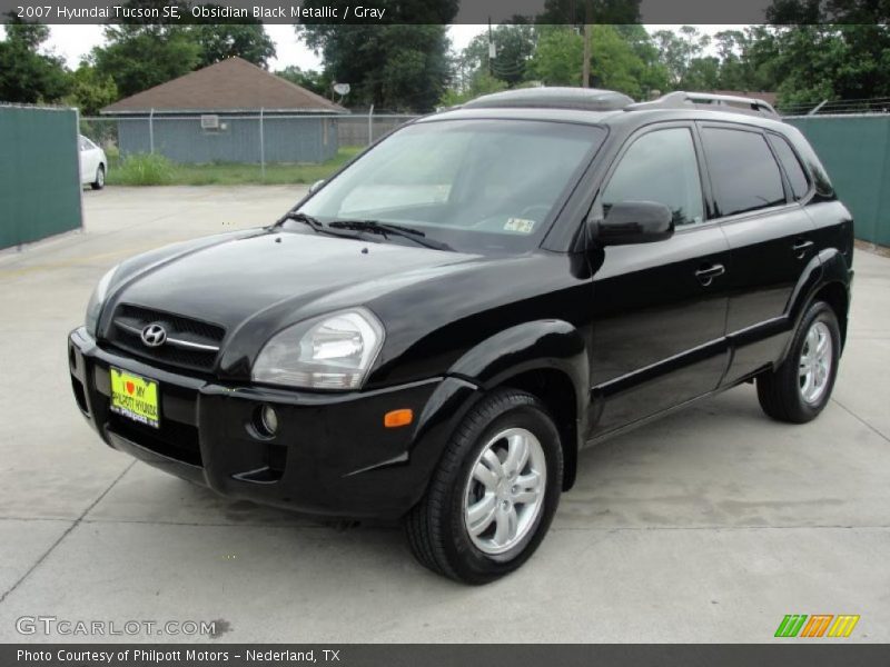 Obsidian Black Metallic / Gray 2007 Hyundai Tucson SE