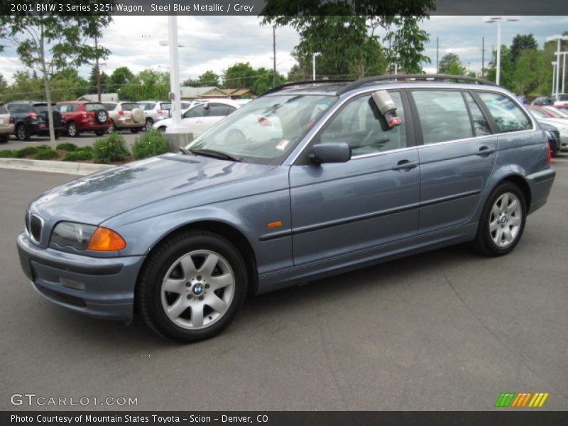 Steel Blue Metallic / Grey 2001 BMW 3 Series 325i Wagon