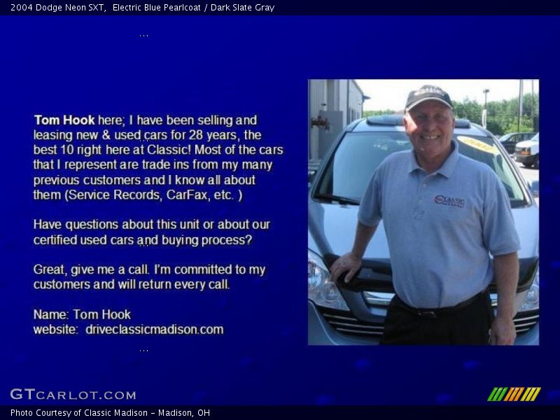 Electric Blue Pearlcoat / Dark Slate Gray 2004 Dodge Neon SXT