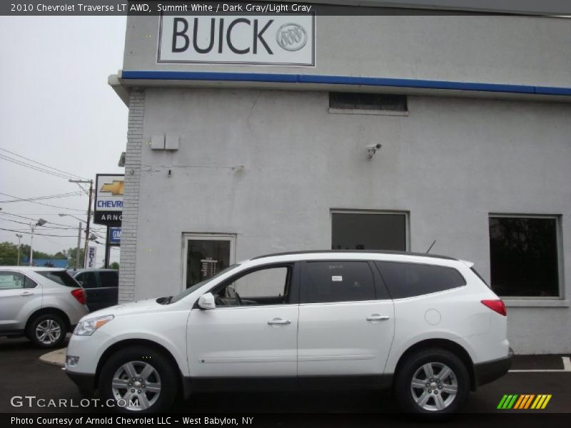Summit White / Dark Gray/Light Gray 2010 Chevrolet Traverse LT AWD