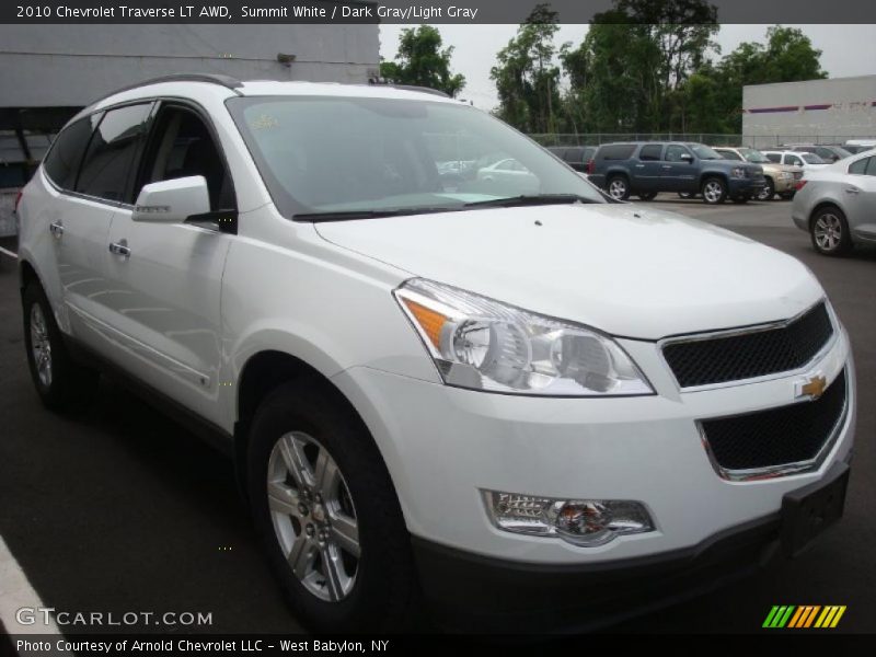 Summit White / Dark Gray/Light Gray 2010 Chevrolet Traverse LT AWD