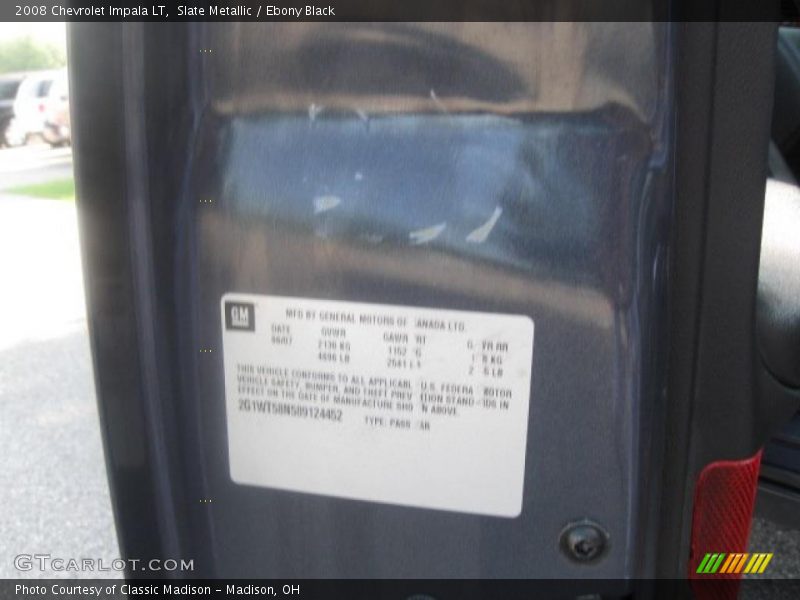 Slate Metallic / Ebony Black 2008 Chevrolet Impala LT