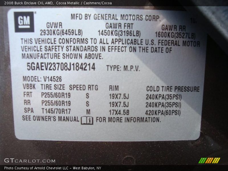 Cocoa Metallic / Cashmere/Cocoa 2008 Buick Enclave CXL AWD
