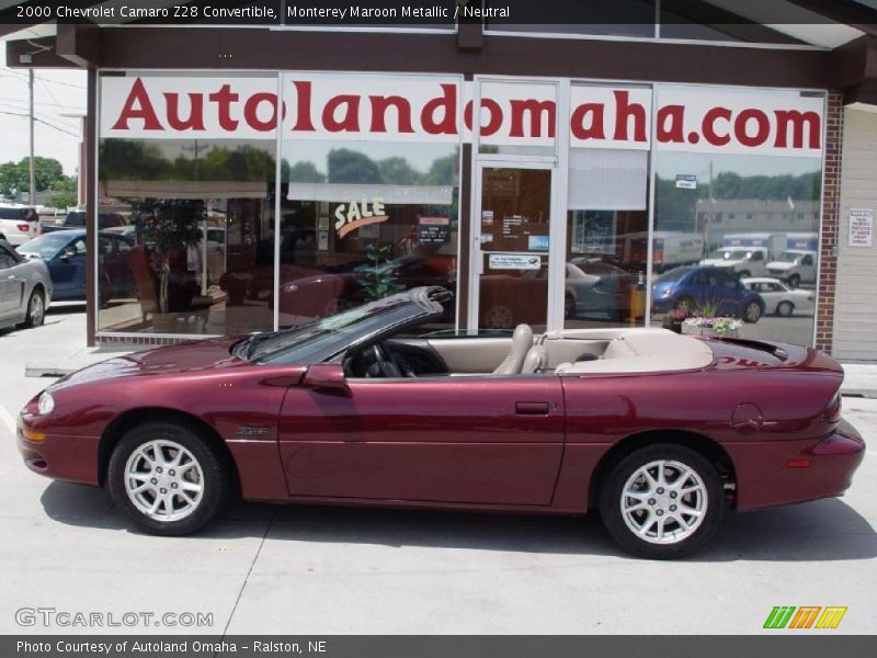 Monterey Maroon Metallic / Neutral 2000 Chevrolet Camaro Z28 Convertible