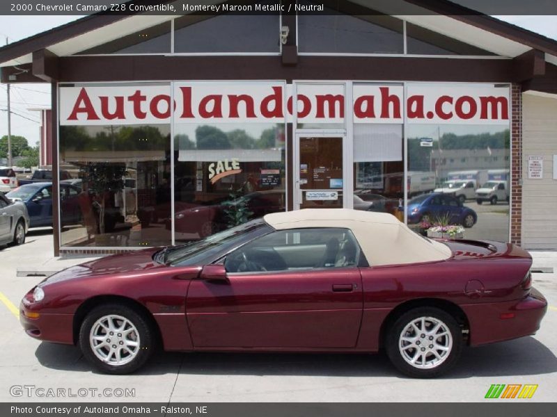 Monterey Maroon Metallic / Neutral 2000 Chevrolet Camaro Z28 Convertible