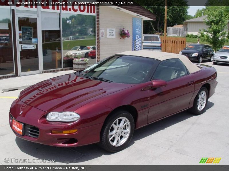Monterey Maroon Metallic / Neutral 2000 Chevrolet Camaro Z28 Convertible