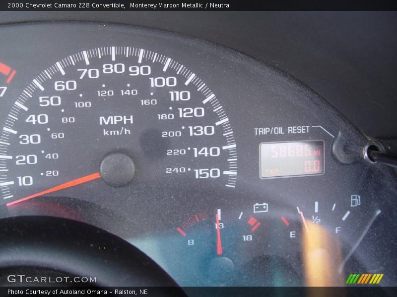 Monterey Maroon Metallic / Neutral 2000 Chevrolet Camaro Z28 Convertible