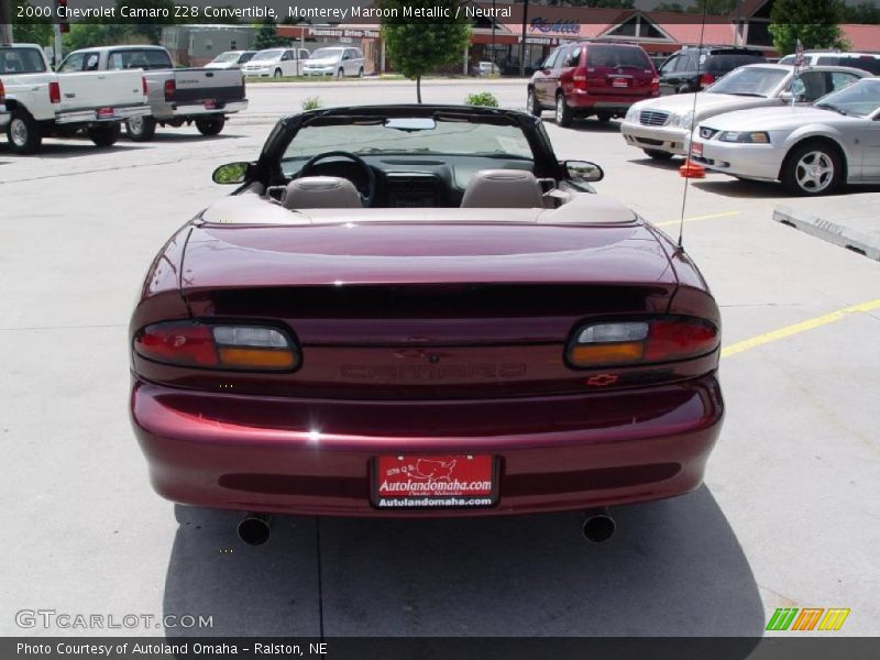 Monterey Maroon Metallic / Neutral 2000 Chevrolet Camaro Z28 Convertible