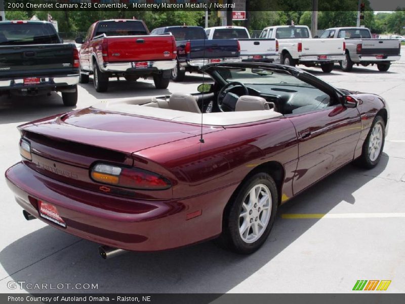 Monterey Maroon Metallic / Neutral 2000 Chevrolet Camaro Z28 Convertible