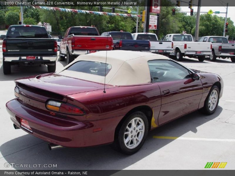 Monterey Maroon Metallic / Neutral 2000 Chevrolet Camaro Z28 Convertible