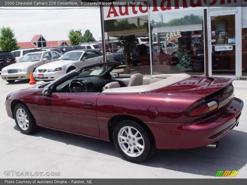 Monterey Maroon Metallic / Neutral 2000 Chevrolet Camaro Z28 Convertible