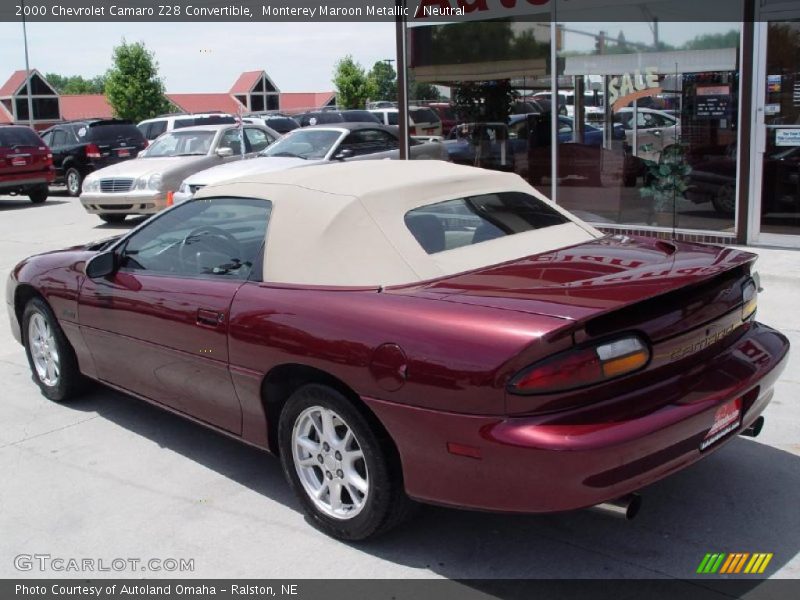 Monterey Maroon Metallic / Neutral 2000 Chevrolet Camaro Z28 Convertible